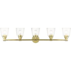 16785-02 5 Light Polished Brass Large Vanity Sconce-Lighting LumensWall Sconces