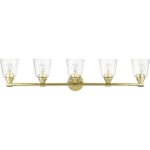 16785-02 5 Light Polished Brass Large Vanity Sconce-Lighting LumensWall Sconces