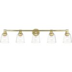 16785-02 5 Light Polished Brass Large Vanity Sconce-Lighting LumensWall Sconces