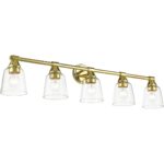 16785-02 5 Light Polished Brass Large Vanity Sconce-Lighting LumensWall Sconces