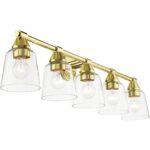 16785-02 5 Light Polished Brass Large Vanity Sconce-Lighting LumensWall Sconces