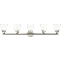 16785-91 5 Light Brushed Nickel Large Vanity Sconce-Lighting LumensWall Sconces