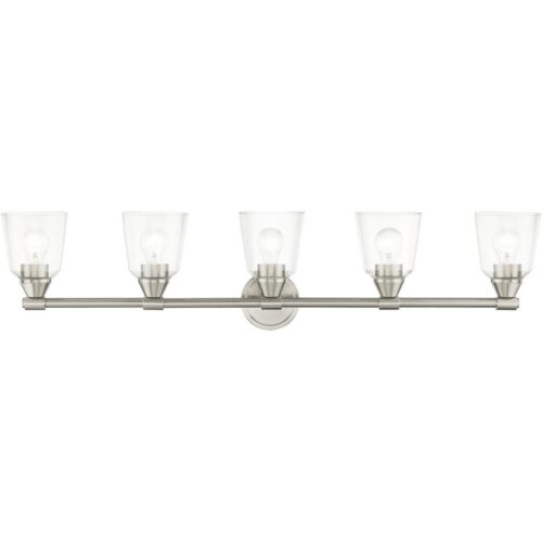 16785-91 5 Light Brushed Nickel Large Vanity Sconce-Lighting LumensWall Sconces