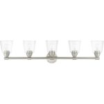 16785-91 5 Light Brushed Nickel Large Vanity Sconce-Lighting LumensWall Sconces