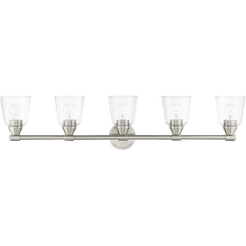 16785-91 5 Light Brushed Nickel Large Vanity Sconce-Lighting LumensWall Sconces