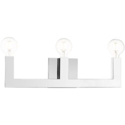 21.5 inch 3 Light Polished Chrome Bathroom Vanity light fixture with Stainless Steel base material-Lighting LumensBath/Vanity