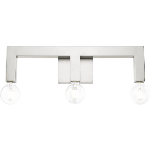 21.5 inch 3 Light Brushed Nickel Bathroom Vanity light fixture with Stainless Steel base material-Lighting LumensBath/Vanity