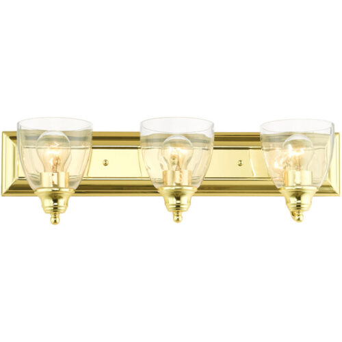 17073-02 3 Light Polished Brass Vanity Sconce-Lighting LumensWall Sconces