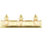 17073-02 3 Light Polished Brass Vanity Sconce-Lighting LumensWall Sconces