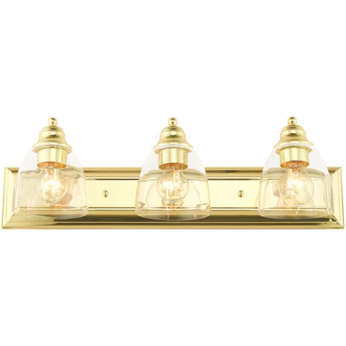 17073-02 3 Light Polished Brass Vanity Sconce-Lighting LumensWall Sconces