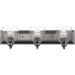 17073-46 3 Light Black Chrome Vanity Sconce-Lighting LumensWall Sconces