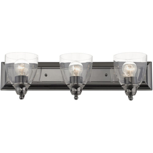 17073-46 3 Light Black Chrome Vanity Sconce-Lighting LumensWall Sconces