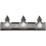 17073-46 3 Light Black Chrome Vanity Sconce-Lighting LumensWall Sconces