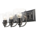 17073-46 3 Light Black Chrome Vanity Sconce-Lighting LumensWall Sconces