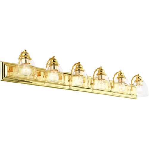 17076-02 6 Light Polished Brass Vanity Sconce-Lighting LumensWall Sconces