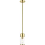 17140-12 1 Light Satin Brass Mini Pendant-Lighting LumensPendant Lights