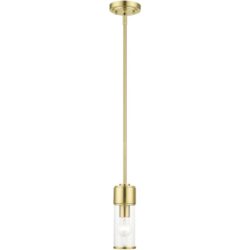 17140-12 1 Light Satin Brass Mini Pendant-Lighting LumensPendant Lights