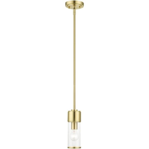 17140-12 1 Light Satin Brass Mini Pendant-Lighting LumensPendant Lights