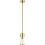 17140-12 1 Light Satin Brass Mini Pendant-Lighting LumensPendant Lights