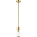 17140-12 1 Light Satin Brass Mini Pendant-Lighting LumensPendant Lights