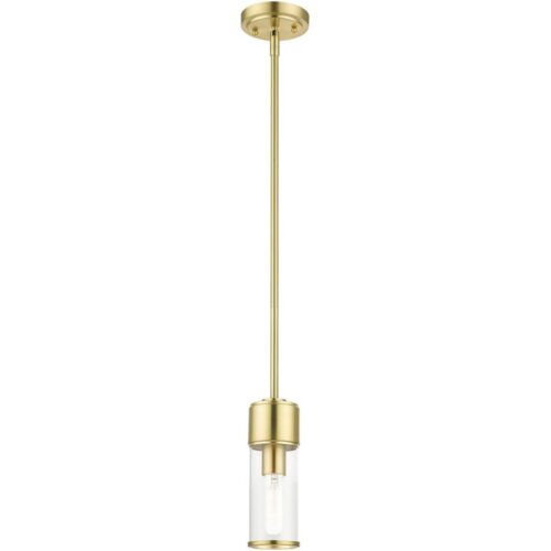 17140-12 1 Light Satin Brass Mini Pendant-Lighting LumensPendant Lights