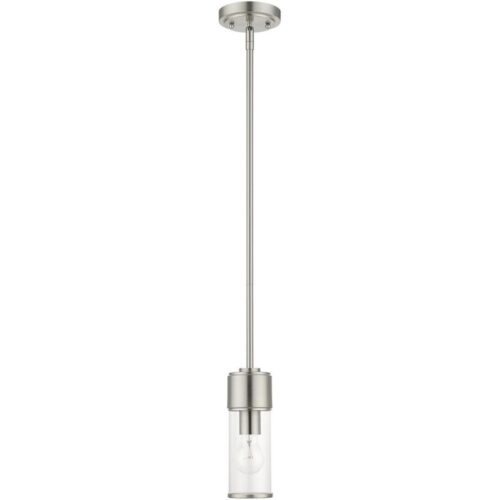 17140-91 1 Light Brushed Nickel Mini Pendant-Lighting LumensPendant Lights