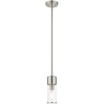 17140-91 1 Light Brushed Nickel Mini Pendant-Lighting LumensPendant Lights