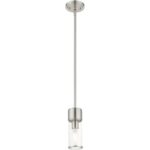 17140-91 1 Light Brushed Nickel Mini Pendant-Lighting LumensPendant Lights