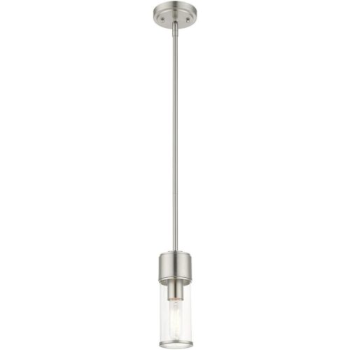 17140-91 1 Light Brushed Nickel Mini Pendant-Lighting LumensPendant Lights