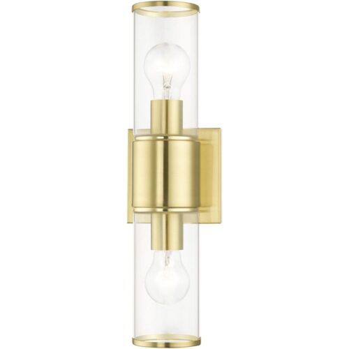 17142-12 2 Light Satin Brass Vanity Sconce-Lighting LumensWall Sconces