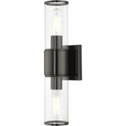 17142-46 2 Light Black Chrome Vanity Sconce-Lighting LumensWall Sconces