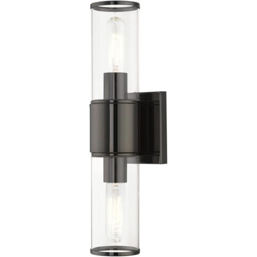 17142-46 2 Light Black Chrome Vanity Sconce-Lighting LumensWall Sconces