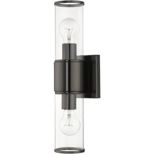 17142-46 2 Light Black Chrome Vanity Sconce-Lighting LumensWall Sconces