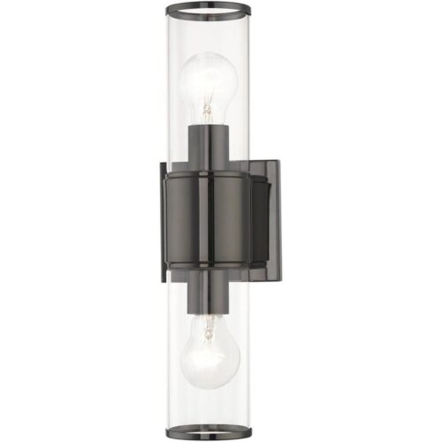 17142-46 2 Light Black Chrome Vanity Sconce-Lighting LumensWall Sconces