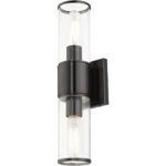 17142-46 2 Light Black Chrome Vanity Sconce-Lighting LumensWall Sconces