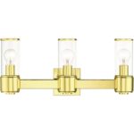 17143-02 3 Light Polished Brass Vanity Sconce-Lighting LumensWall Sconces