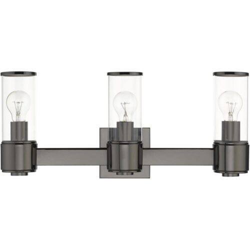 17143-46 3 Light Black Chrome Vanity Sconce-Lighting LumensWall Sconces