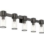 17145-46 5 Light Black Chrome Large Vanity Sconce-Lighting LumensWall Sconces