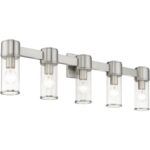 17145-91 5 Light Brushed Nickel Large Vanity Sconce-Lighting LumensWall Sconces