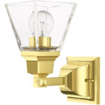 5 inch 1 Light Polished Brass Wall Sconce with Clear Glass Shade-Lighting LumensWall Sconces