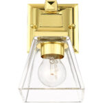 5 inch 1 Light Polished Brass Wall Sconce with Clear Glass Shade-Lighting LumensWall Sconces