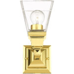 5 inch 1 Light Polished Brass Wall Sconce with Clear Glass Shade-Lighting LumensWall Sconces