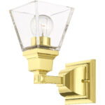 5 inch 1 Light Polished Brass Wall Sconce with Clear Glass Shade-Lighting LumensWall Sconces