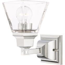 5 inch 1 Light Polished Chrome Wall Sconce with Clear Glass Shade-Lighting LumensWall Sconces