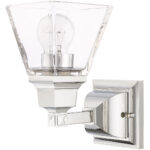 5 inch 1 Light Polished Chrome Wall Sconce with Clear Glass Shade-Lighting LumensWall Sconces