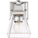 5 inch 1 Light Polished Chrome Wall Sconce with Clear Glass Shade-Lighting LumensWall Sconces