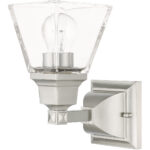 5 inch 1 Light Brushed Nickel Wall Sconce with Clear Glass Shade-Lighting LumensWall Sconces