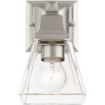 5 inch 1 Light Brushed Nickel Wall Sconce with Clear Glass Shade-Lighting LumensWall Sconces