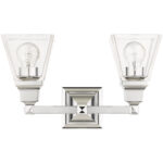 15 inch 2 Light Polished Chrome Bathroom Vanity light fixture with Clear Glass Shade-Lighting LumensBath/Vanity