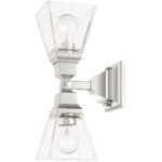 5 inch 2 Light Polished Chrome Wall Sconce with Clear Glass Shade-Lighting LumensWall Sconces